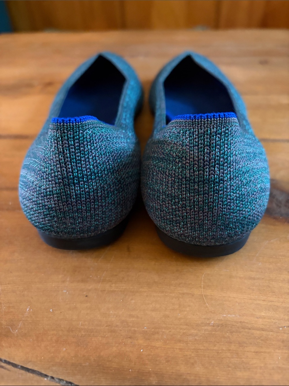 Rothy's Pointed Knit Flats in Aqua heather size 10 - Picture 7 of 9